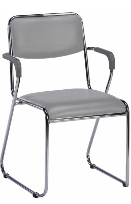 Кресло Fix Plus Chrome (экокожа серая)