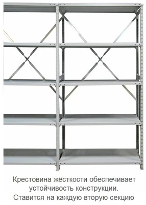 Стеллаж металлический ТСУ 3.7.2.5-150 Стеллаж металлический ТСУ 3.7.2.5-150